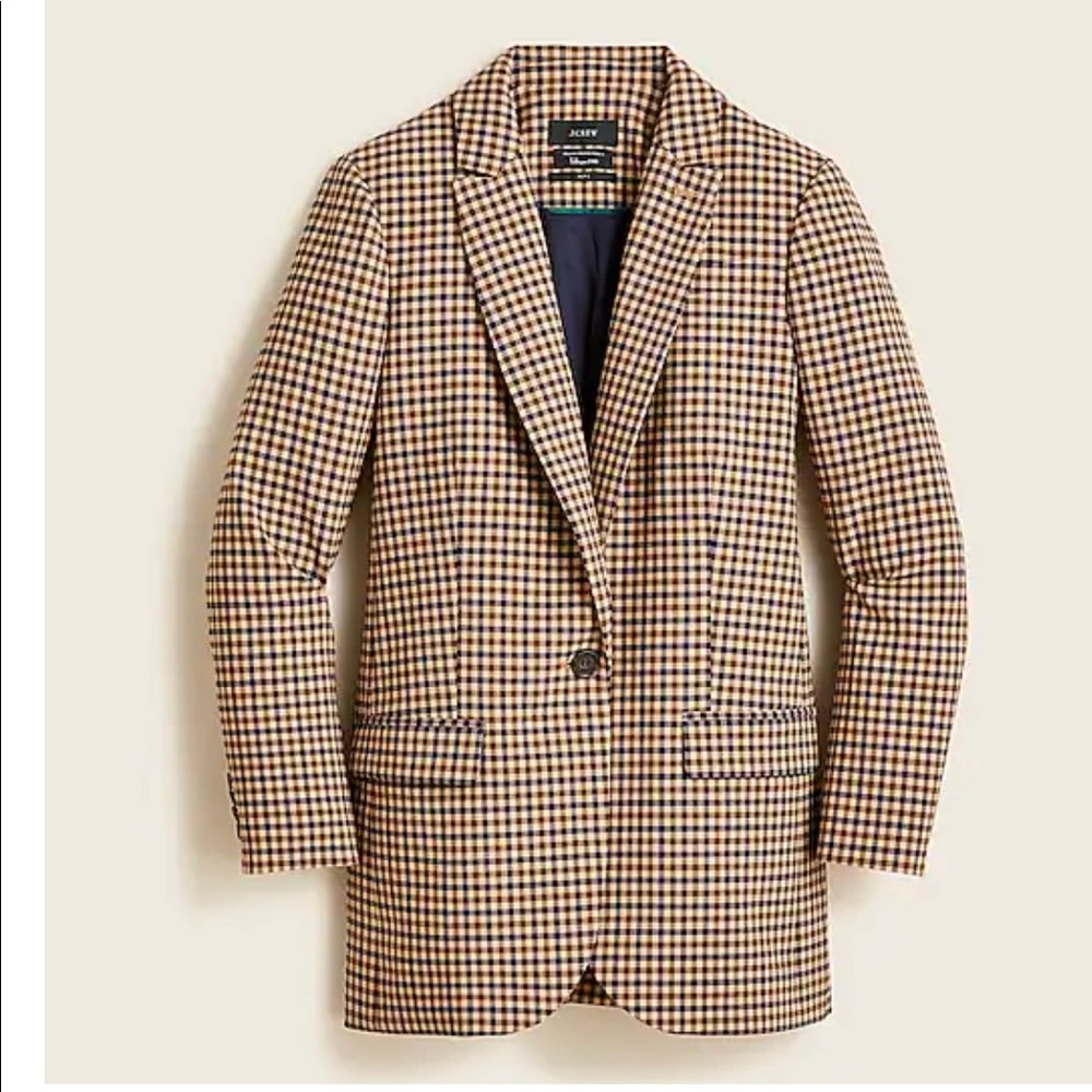 J.Crew Alfie honey plaid blazer 00p